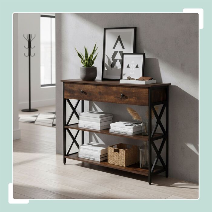 Столик-консоль Relaxdays з ящиком