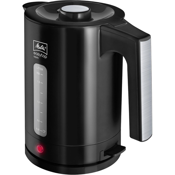 Електричний чайник Melitta Easy Top Aqua 1.7 л, 2.400 Вт, чорний/нержавіюча сталь