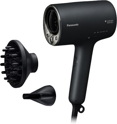 Фен Panasonic EH-NA0J-N825 nanoe™ MOISTURE+ з мінералами, 1600 Вт, чорний, для догляду за шкірою, волоссям та шкірою голови