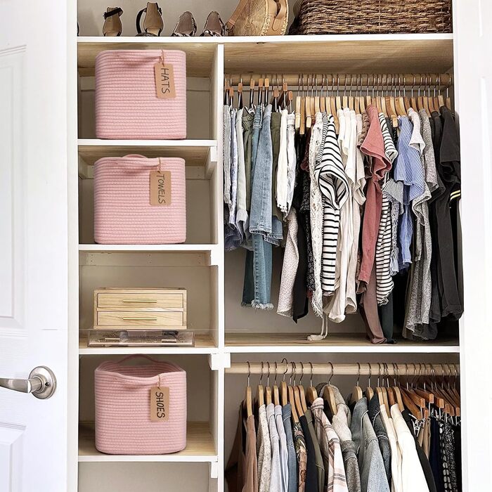 Кошики для зберігання TIMEYARD, набір 3 шт., рожеві, 33 x 25 x 22,5 см