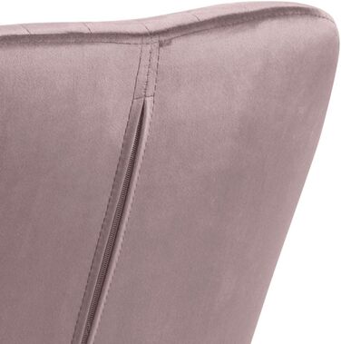 AC Design Furniture Стілець для їдальні Wendy, рожевий/чорний, велюр/метал, 57x61x83 см