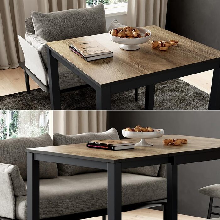 Розсувний обідній стіл Vicco Granny, 120x70 см, дуб/антрацит, 80-120x76x70 см