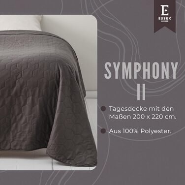 Покривало Symphony, 200x220 см, 100 поліестер - сірий