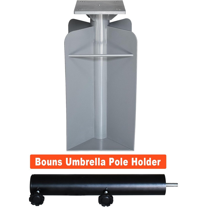 Підставка для парасольки EliteShade, сталева, до 63,5 кг, для ринку, тераси, вулиці, міцна, з мішком для піску (пісок не входить до комплекту), червоно-коричнева