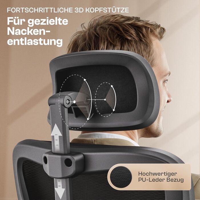 Ергономічне крісло Galahad для офісу та ігор | Крісло для роботи та геймінгу | Міцне крісло до 150 кг (чорний Lancelot)