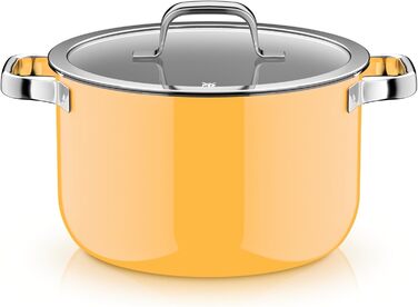 Набір каструль WMF Fusiontec Mineral Pro, 4 шт., індукційні, нержавіюча сталь, Mango Yellow, Made in Germany