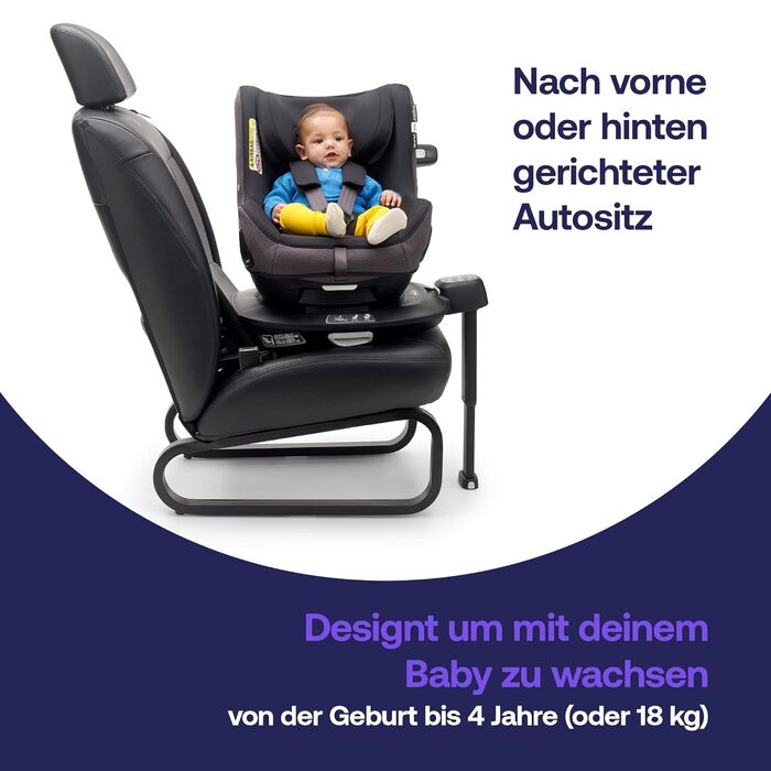 Автокрісло Bugaboo Owl by Nuna Isofix від народження до 4 років, 0-18 кг. Поворот на 360 градусів, група 0/1, максимальний комфорт і безпека, посилена оболонка та захист від бічних ударів, чорний (сірий)