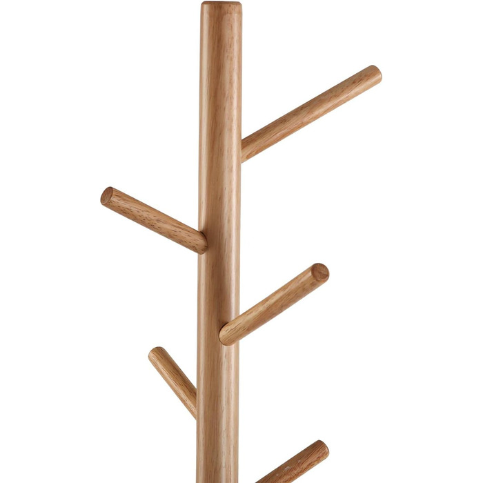 Верса Мальме Мінімалістична вішалка для одягу в передпокій, з 9 гачками для одягу або сумок, розміри (ВxШxГ) 171 x 28 x 28 см, метал та дерево, колір: сірий