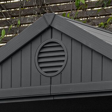 Сарай садовий Keter Darwin 4x4 м², сірий - пластиковий, з вентиляцією та дверима для інструментів 25x184x205 см