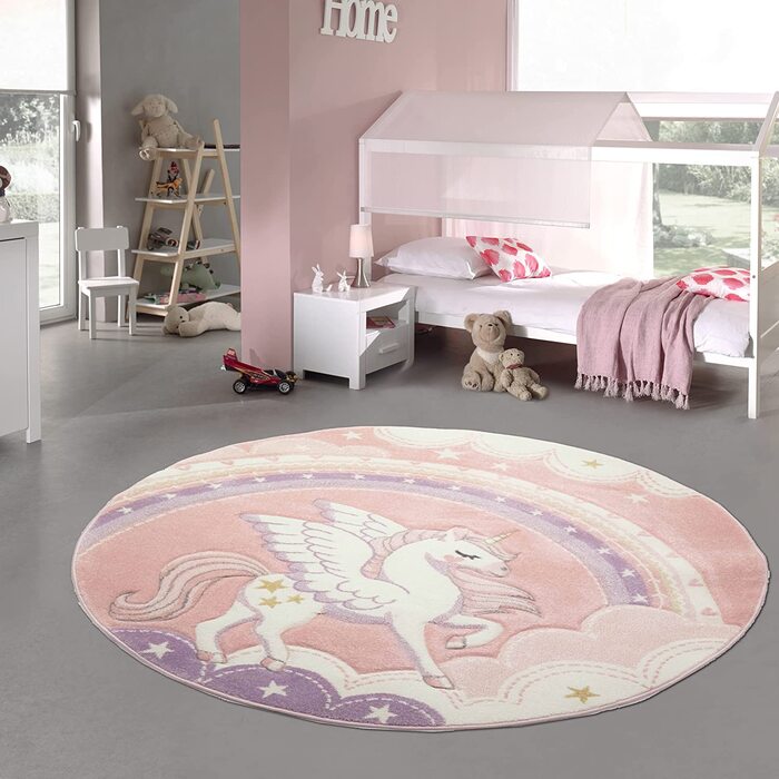 Ігровий килим Teppich-Traum Русалка круглий 160 см кремово-рожевий