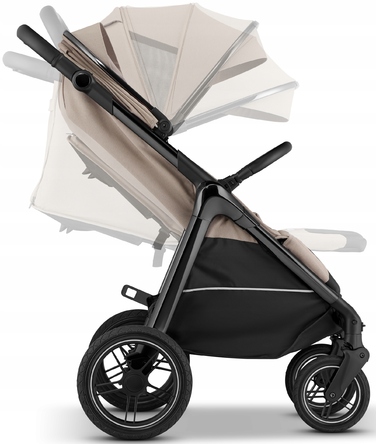 Дитячий прогулянковий візок Sirocco Maxelle: великі колеса 28 см, великий капюшон, амортизація