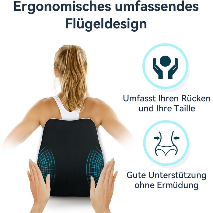 Набір подушок для сидіння з memory foam: для офісного крісла, авто, дому та подорожей. Комфорт спини та сідниць. Чорний колір