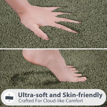 Килимок для ванної кімнати з антиковзаючим покриттям, 50 x 76 см, колір шалфейний