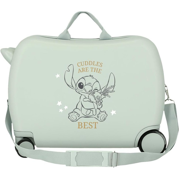 Дитяча валіза для ручної поклажі Disney Stitch Moods, жорсткий ABS-пластик, з кодовим замком та 4-ма подвійними колесами, модель Cuddles