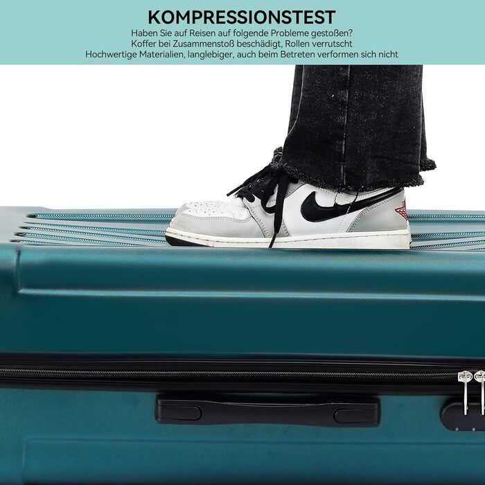 Чохол-валіза Beibye з замком-защіпкою, 4 колеса, комплект 3 шт. (55/66/76 см)