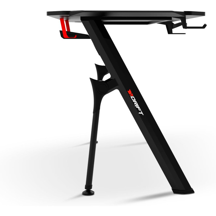 Ігровий стіл DRIFT GAMING з карбоновою поверхнею, RGB підсвіткою, підстаканниками та тримачем для навушників, чорний (DRDZ175RGB)