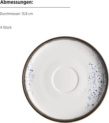 Набір кавових чашок MÄSER Serie Pintar, 8 предметів, блакитний, порцеляна, вінтажний стиль