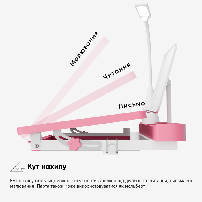 Комплект Evo-kids (стілець+стіл+полиця+лампа) Evo-17 PN Ergo (арт. Evo-17 PN Ergo)