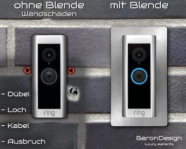Накладки для Ring Video Doorbell Pro: нержавіюча сталь, аксесуари, кріплення, щиток, панель для кріплення на стіну, полірована сталь