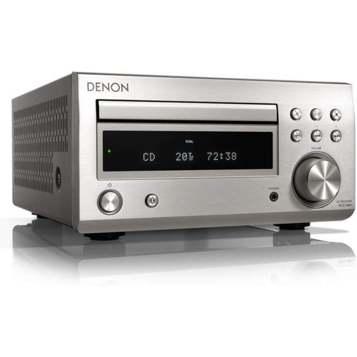 Denon DM 41 Компактна Hi-Fi система з вихідною потужністю 2 x 30 Вт преміум срібло/вишневе дерево