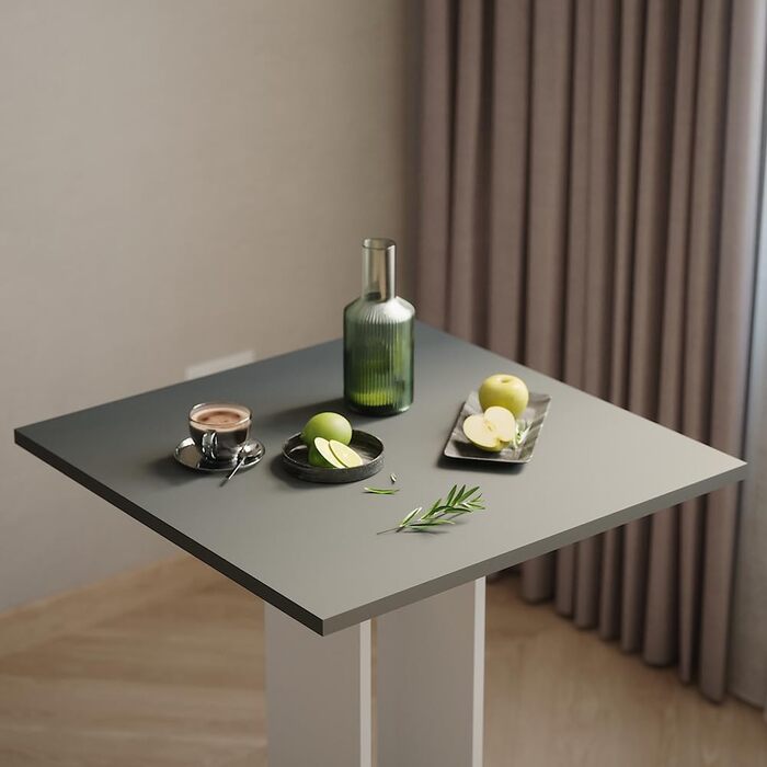 Стіл журнальний Vicco Repose, 65x65 см, білий/антрацитовий