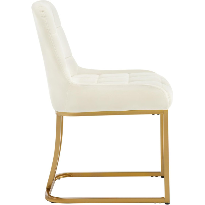 Стілець для їдальні WOLTU, кухонний стілець з велюру, м'який стілець з металевим каркасом, стілець з підлокітниками, стілець для вітальні, стілець для макіяжу, бежевий, набір 8 шт.