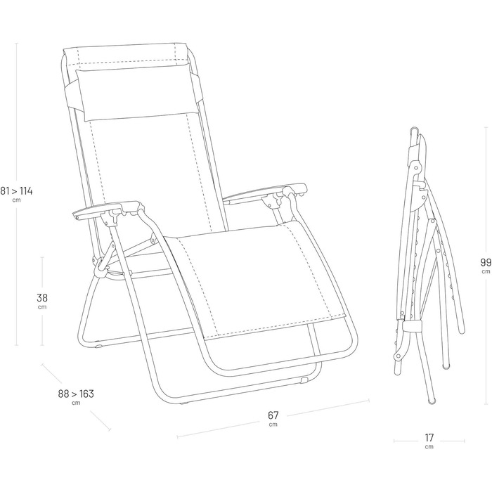 Крісло-шезлонг Lafuma Relaxsessel Zero Gravity R Clip - розкладне для тераси та саду, Batyline®, Франція (Himmelblau)