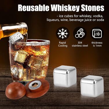 Набір для копчення напоїв Cocktail з 4 смаками, дерев'яні чіпси для віскі, набір для приготування коктейлів, інфузор для бурбону з повторно використовуваними кубиками льоду, круглий чорний