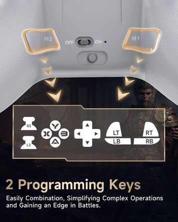 EasySMX X15 Бездротовий геймпад для ПК з RGB підсвіткою, аналоговий джойстик та тригери, Bluetooth для PC/Switch/Android/iOS