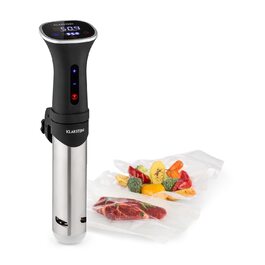 Klarstein Sous Vide Garer: Електричний су-від прилад, 1200W, 20-95°C, таймер, керування через додаток, сенсорний дисплей, 3D циркуляція, для посуду 10-15 літрів, нержавіюча сталь, чорний
