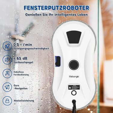 Робот для миття вікон електричний 5600Pa з 3 режимами, інтелектуальним визначенням країв, пультом дистанційного керування, автоматичним подачею води, для внутрішніх та зовнішніх вікон