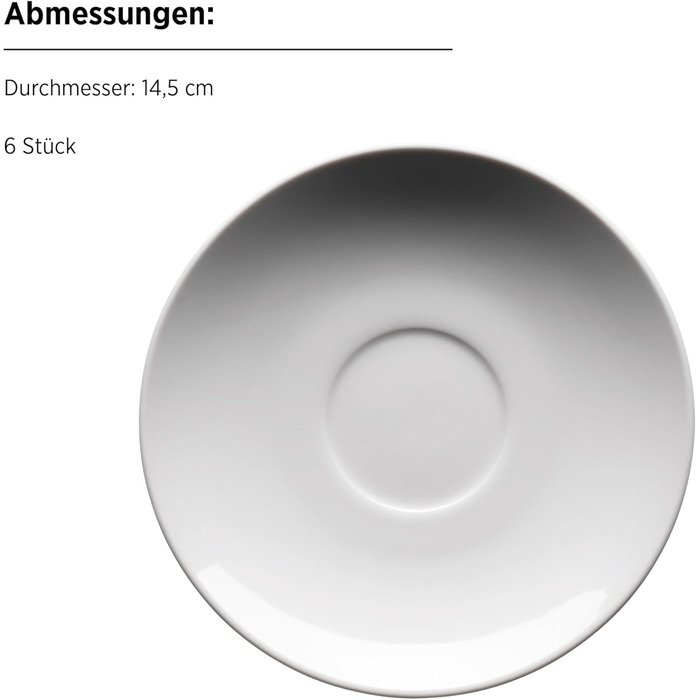 Набір кавових чашок MÄSER Barca на 6 осіб, біле порцелянове кавове сервіз, елегантний дизайн