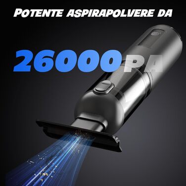 Акумуляторний ручний пилосос для авто та дому 4-в-1, безщітковий мотор 26000Па, 3 режими потужності, з підсвіткою (Сірий)