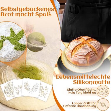 Набір для закваски з плетеного ротангу: корзини (23см круглі, 25см овальні), скребок для тіста, тканинний вкладиш, мішалка та інше | Професійне аксесуар для випічки хліба