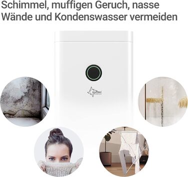 SUNTEC DryFix 20 PRO: Електричний осушувач повітря 20 л/день, 63 м², 3-в-1 (осушувач, очищувач, сушарка)