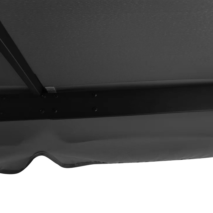 Павільйон для саду Павільйон 2,96 x 2,96 м Намет для саду з подвійним дахом, святковий намет, вечірковий намет з 4 боковими стінками, москітна сітка, стійкий до погодних умов, алюміній, поліестер, темно-сірий