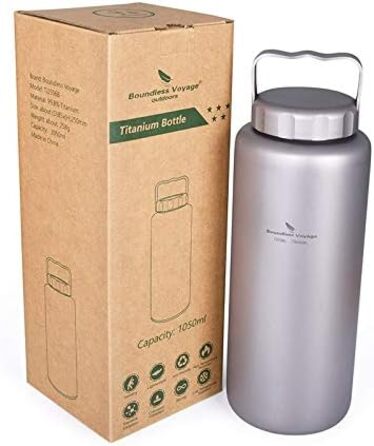 Фляга для води iBasingo 1050 мл, титанова, спортивна, для туризму та кемпінгу, з широким горлом, без витоку, Ti3005D/Ti3006d