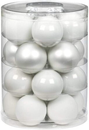 Чарівні різдвяні кулі зі скла 6 см, 20 шт. ялинкові кулі, колір (просто білий-суміш (білий ))