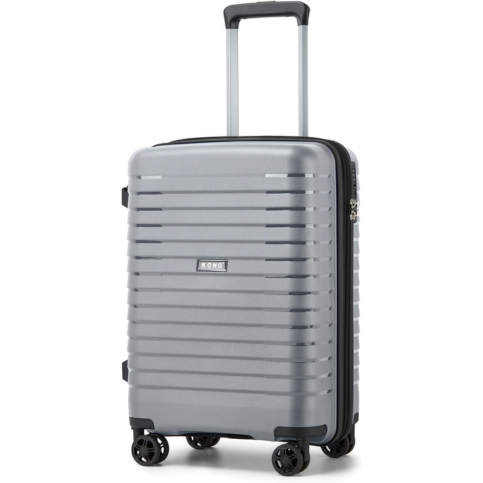 Чемодан Kono середнього розміру з жорсткою оболонкою, PP, з 4 колесами, розширюваний, легкий, з тримачем для напоїв та TSA замком (Зелений, L)