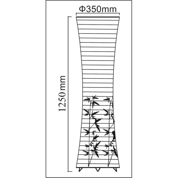 Торшер рисовий папір з бамбуковим мотивом, 125см, в т.ч. 2 шт. цоколь E14, без лампочки, 1217