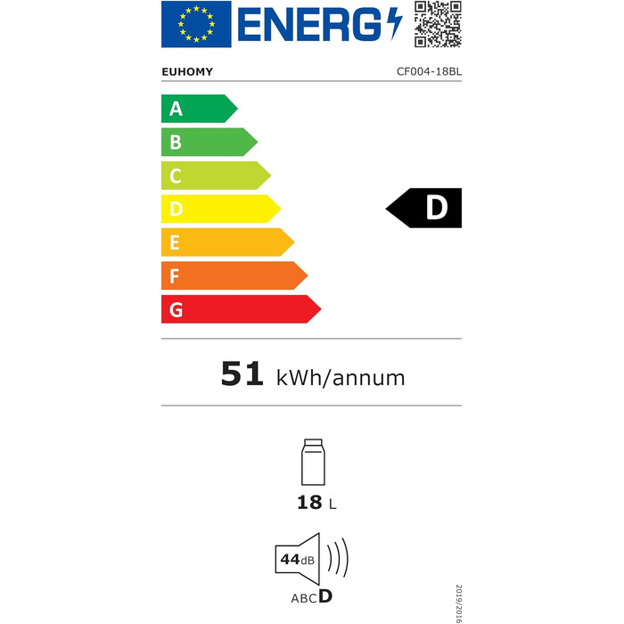 EUHOMY Компресорний холодильник -20℃~20℃, 12V/24V/220-240V, 18L, з APP-керуванням для кемпінгу, подорожей, авто та дому