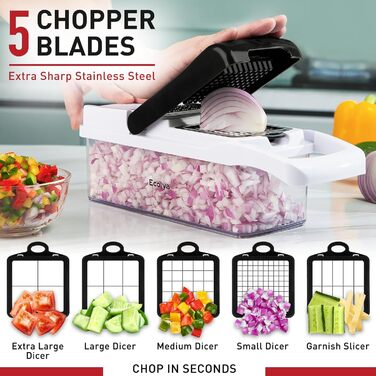Багатофункціональний набір для нарізки овочів 25-в-1: слайсер, спіралайзер, нарізчик, шинкувальник, з контейнером, з нержавіючої сталі