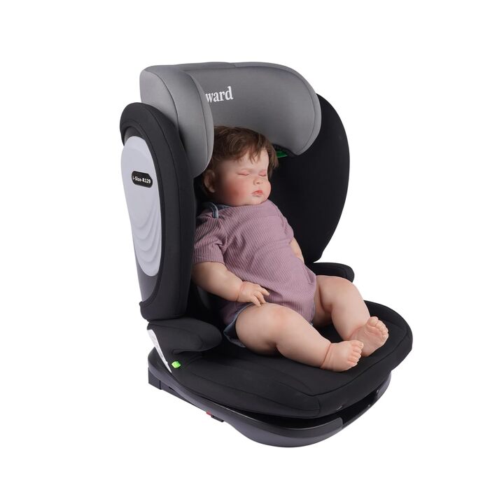 Автокрісло Fourward для дітей 0-36 кг, 360° обертання, ISOFIX, 5-точкова система безпеки, чорний колір