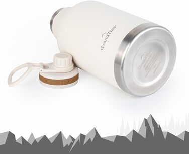 Термопляшка GRANDTIES 946ml з широким горлом та двома кришками, білий колір, для чоловіків та жінок