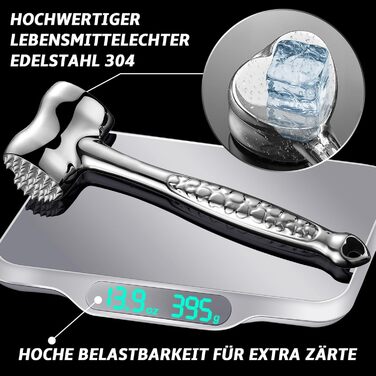 Ніж для відбивання м'яса з нержавіючої сталі | Оригінальний дизайн | Подвійний молоток для відбивання відбивних, котлет, стейків | М'ясний молоток з 5-річною гарантією | Серія подарунків Love Edition