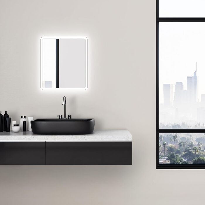 Дзеркало для ванної кімнати Talos Moon з підсвічуванням 120x70 см, вологостійке (Aluminium)