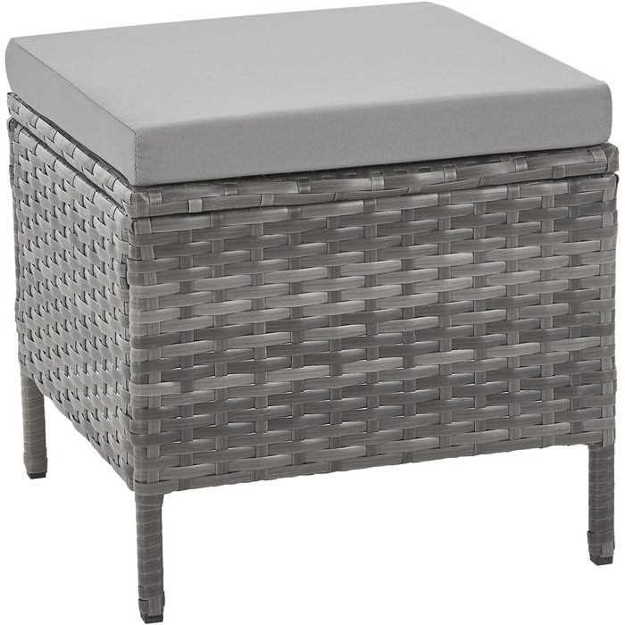 Садовий кутовий диван SVITA Madison Rattan-Lounge з ротангу сірого кольору для тераси та саду