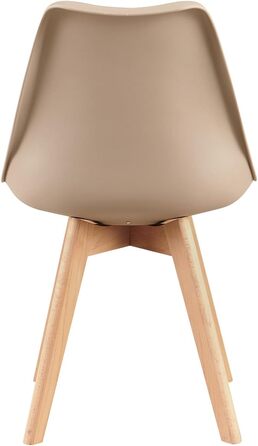 Елегантний стілець для обідньої зони EGGREE: скандинавський дизайн, міцна конструкція з бука, зручний м'який сидіння, набір 4 шт.