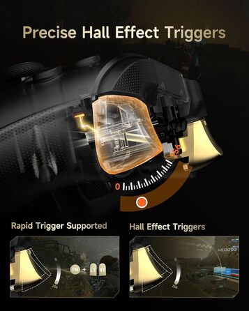 EasySMX D05 PC контролер з док-станцією: бездротовий геймпад з Хол-ефектом для ПК/Switch/Android, чорний та золотий