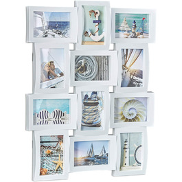 Рамки для фотографій Relaxdays на 12 фотографій, рамки для галереї для колажів, кілька рамок для фотографій, висота 60,5 х 47,5 х 3,5 см, білий